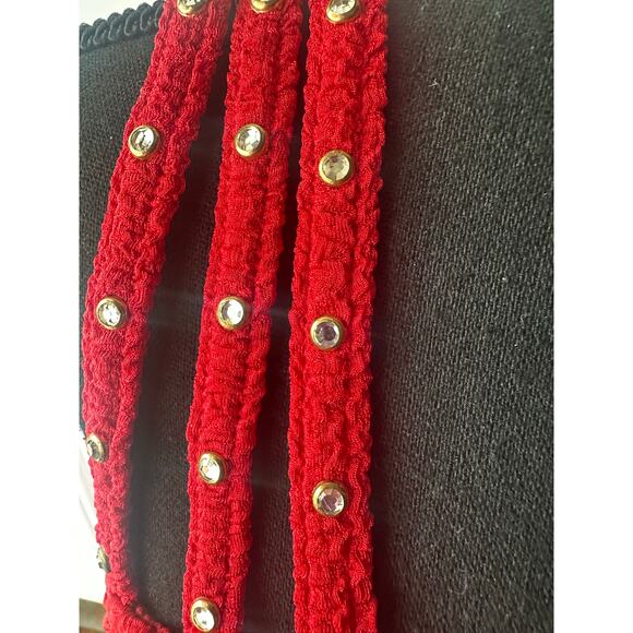 Vintage Tadashi Shoji Red Bandage Bodycon Cocktail Dress - Picture 6 of 7